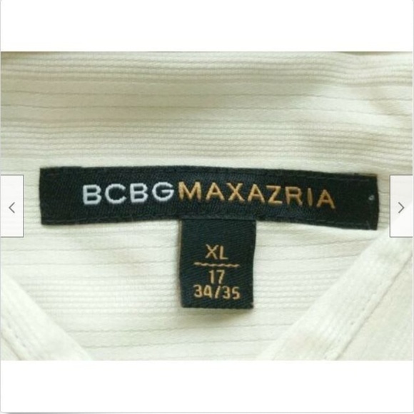 BCBG Maxazria Men's Cream Dress Shirt Extra Large 17 34/35 - Picture 3 of 5